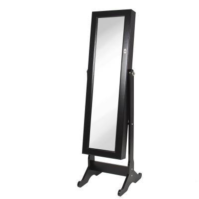 China Art Decor High Quality Wood Floor Mirrors Bedroom Makeup Storage Storage LED Wooden Floor Mirrors for sale