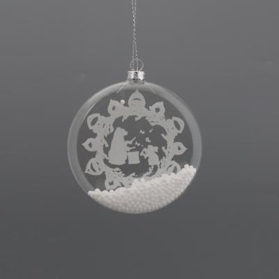 China Wholesale Cheap America Christmas Empty Clear Round Glass Ball Hanging Flat Ornaments for sale