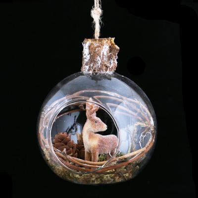 China Hanging Clear Glass Christamas Tree Decor Christmas Decoration Ball With Squirrel Inside for sale