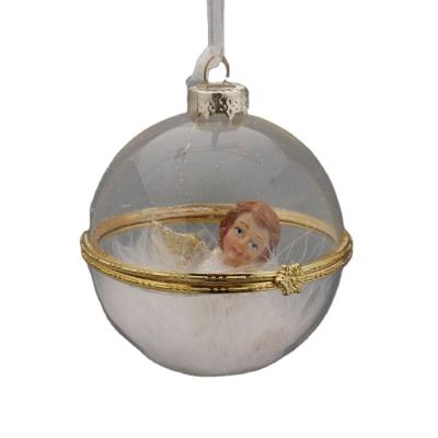 China Silk Screen Printing & Decal Wholesale Price Christmas Ball Ornaments Accessories Roll Christmas Glass Home Ball Bulk for sale