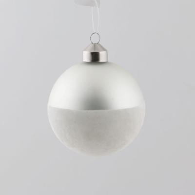 China White Christmas Wholesale Holiday Ornament Manufacturer Party Ornament Hand Painted Glass Ball for sale