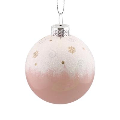 China Silk Screen Printing & Christmas 2021 Decal Christmas Ornament Pink Glass Ornaments Christmas Ornaments Balls for sale