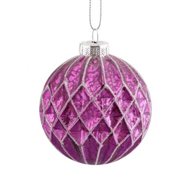 China Christmas Deoration Personalized Christmas Decoration Purple Esferas De Navidad Velvet Christmas Ornaments for sale