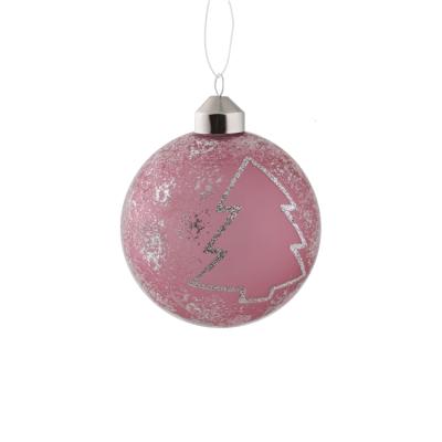 China 2021 Europe New Design Factory Product Round Christmas Decorations Christmas Tree Ornament Customized Ball for sale