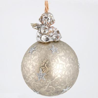 China 2019 Europe New Product In China Decorative Home Decor Christmas Glass Ball With Angel for sale