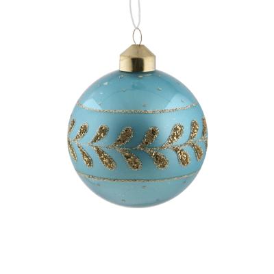 China Custom Blue Christmas Tree Hanging Glass Ball From Europe Chinese Factory For Christmas Decorations for sale