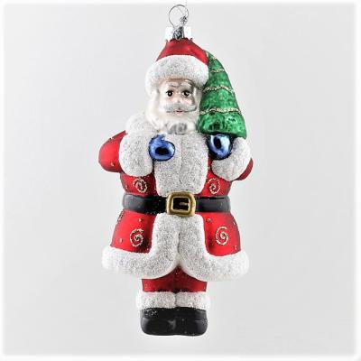 China New Product Christmas Tree Decor Factory Price Glass Santa Claus Christmas Decoration for sale