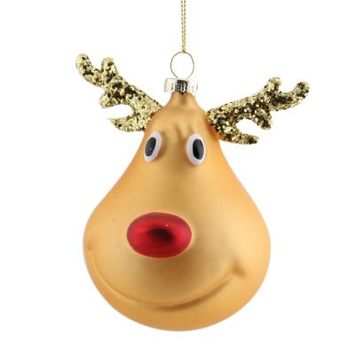 China Silk Screen Printing & 2021 Chinese Supplier Hot Selling Fashion Glass Decal Deer For Christmas Tree Ornament for sale