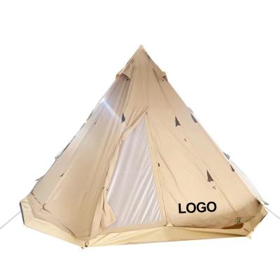 China Straight Tying Type High Quality Canvas Bell Tent Teepee Tent Perfect For Camping For Sale for sale