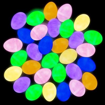 China Funny Educational Toy Glow in the Dark Easter Eggs Glowing 2.25 Inch Empty Surprise Eggs for Toys and Candy Easter Glow in the Dark Party Favors for sale