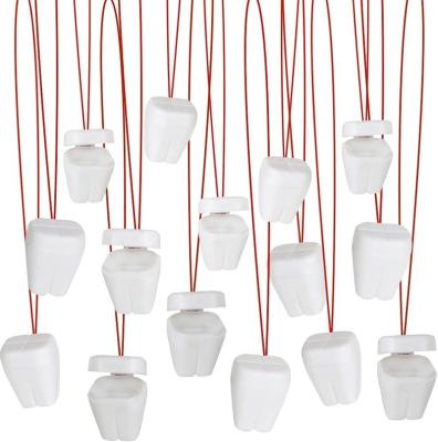 China Popular 1 Inch Tooth Saver Necklaces White Tooth Containers, Tooth Holders For Boys and Girls, Dentist Office Giveaways For Kids for sale