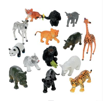 China Funny Educational Toy 4 Inch Vinyl Baby Jungle Animals Toys Plastic Guys Fun Zoo Animal Themed Party Favors for sale