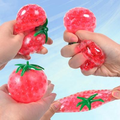 China Funny Educational Toy 2.4 Inch Tomato Squeezing Joy Decompression Toy Squeezing Ball Fun Decompression Toy Party Favors Gift Funny Toys For Children for sale