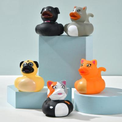 China Funny Educational Toy Enamel PVC Halloween, Zombie Cat Bathing Children's Swimming Duck Squeezed Rubber Duck Doll  Fun Toys For Children for sale