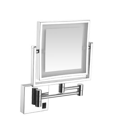 China Traditional Square Bathroom Hotel Enhance LED Cosmetic Mirror for sale