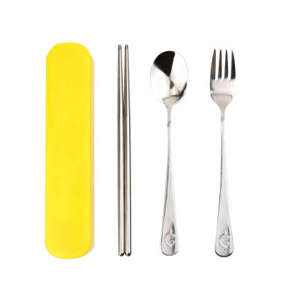 China Sustainable Portable Kids Travel Cutlery Set With Case Stainless Steel Cutlery Set for sale