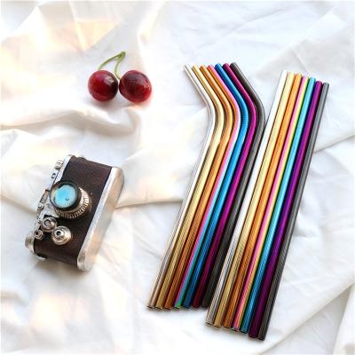 China Reusable Bubble Tea Metal Steel Straws Viable Wholesale Bulk Colored Drinking Custom Logo for sale