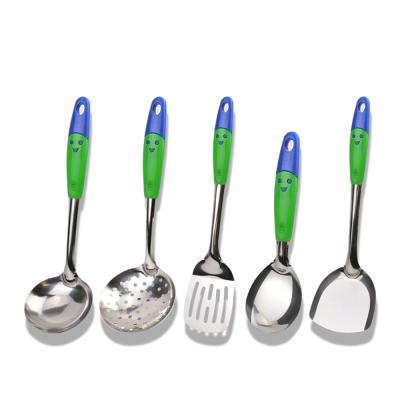 China Sustainable stainless steel plastic handle cooking kitchen cookware kichan set for sale