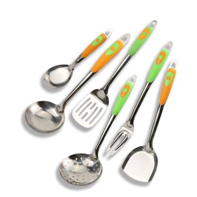 China Stocked High Quality 6 Pieces Of Stainless Steel Plastic Handle Cooking Kitchen Cookware Set for sale