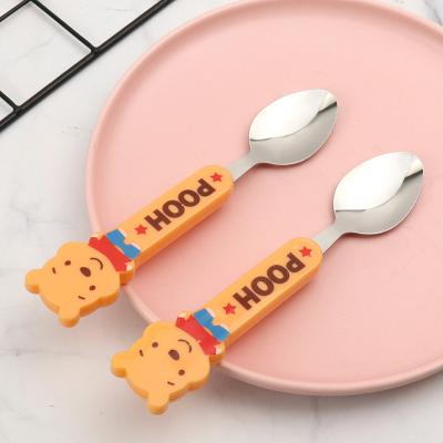 China Good Quality Sustainable Cartoon Handle Stainless Steel Kids Cutlery for sale