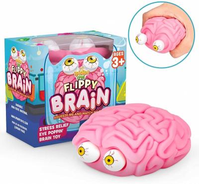 China Squishy Brain Squishy Eye Flippy Stress Reliever Ball HUAYI Halloween Worry Reducer Game Squeeze Big Stress Reliever Sensory Ball Peeper Poppin Toys for sale