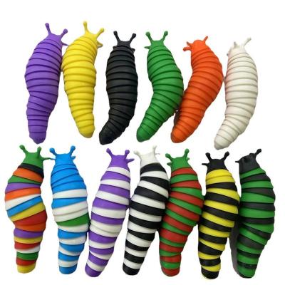 China Making New 2022 Slush Snail Snail Jointed Snail Slug Insects Toy Realistic Snail Slug Anti-braid Toy For Kids Adult for sale