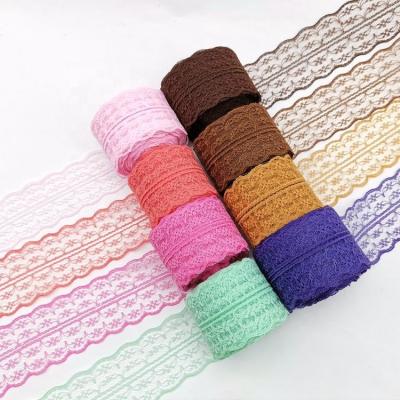 China Low Moq Sustainable Wholesale 300yards/roll 45mm Mesh Embroidery Lace /Lace 100% Nylon Fabric for sale