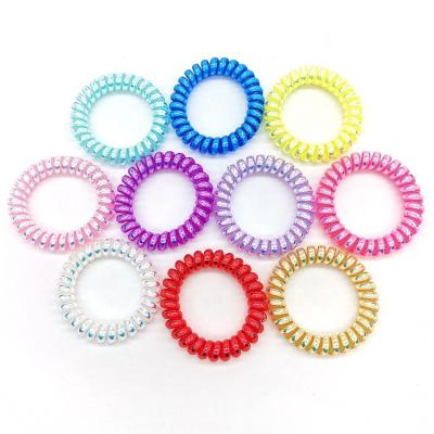 China Fashion Plastic Hair Ring Elastic Hair Band Traceless Hair Tie Girls 5.5cm Silkscreen Ponytail Holders Ropes for sale