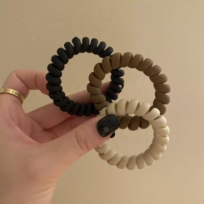 China Fashion Hot Selling Women Fashion Spiral Elastic Band Elastic Phone Hair Ties for sale