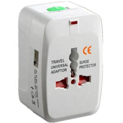 China Universal Multi-Nation Travel Adapter & Converter All-in-One Residential/Multi-Purpose Travel Adapter with 2 USB Ports for sale