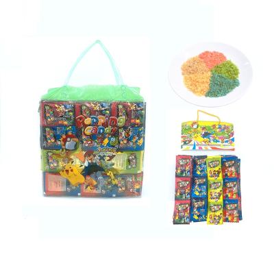 China Normal Tote Bag Packaging Mini Popping Candy Mixed Fruit Flavor Pop Rocks Candy with Tattoos in Hand Bag Sweet Jumping Candy Sticker for sale