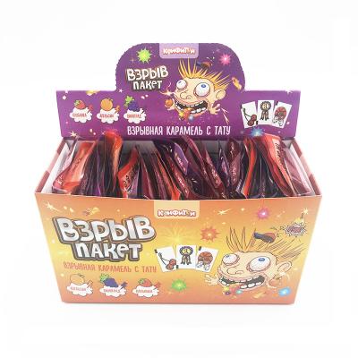 China Normal Hot Sale Cartoon Packing Pop Rocks Mixed Fruit Flavor Popping Candy with Tattoos or Cards in Box for sale