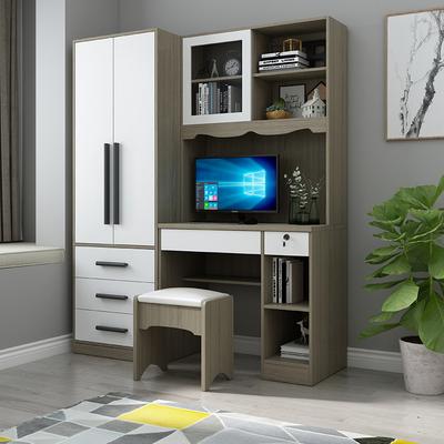 China (Other) adjustable modern wardrobe with computer desk set for sale