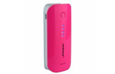 China LED lighting 5600mah Pink Custom Power Bank , Portable Battery Backup Power for sale