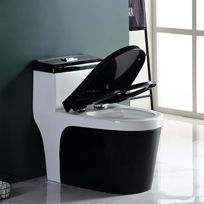 China Double-flow high quality simple style white and black sanitary ware color cheap modern toilet bowl for sale