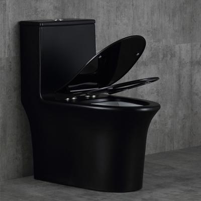 China High Quality Double-flush Whloesale Bathroom WC Ceramic One Piece Inodoro Colored Black Toilet Bowl for sale