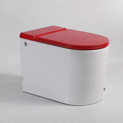 China Hot Selling Red Wc WC Closestool Auto Operation Ceramic Cheap Pulse Single Piece Automatic Tankless Solenoid Toilet for sale