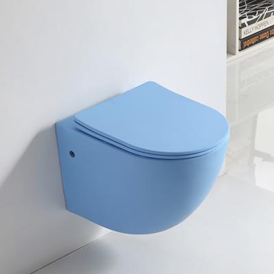 China Double-Flow Wholesale Cistern Modern Design Matte Color Hidden Bathroom Ceramic Wall Hung Toilet for sale