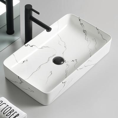 China Direct Sales Cheap High Quality Modern Bathroom Sink Ceramic Countertops Marble Sink Art Basin for sale