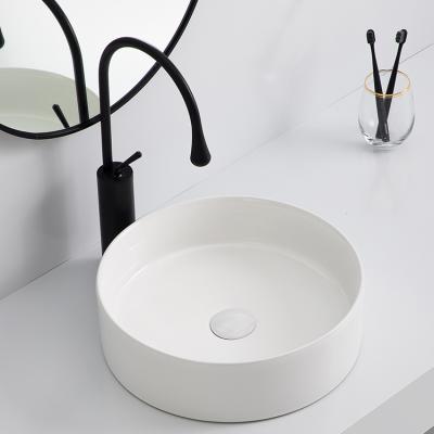 China Modern Wholesale Gloss White Wash Basin Design Porcelain Wash Hand Sink Countertop Art Basin for sale