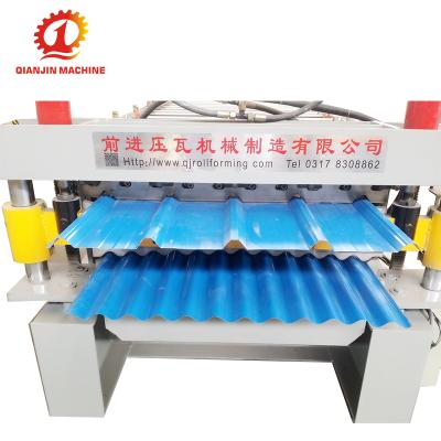 China Building Material Stores Sheet Use Double Layer Glazed Tile And Trapezoidal Profile Sheet Roll Forming Machine for sale