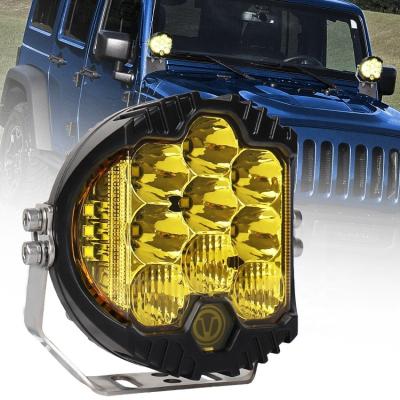 China YH New Arrival V Aluminum Design For Jeep Wrangler LED Work Color 90W Round Light Trucks Double Off Road LED Car Light for sale