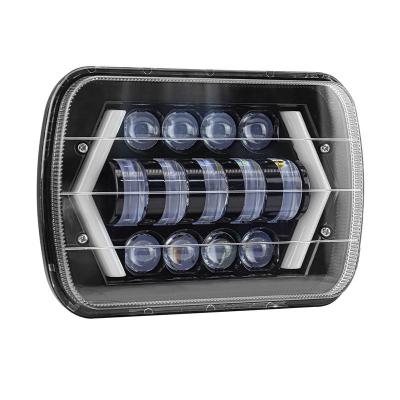 China YH Aluminum Car LED Driving Light 30W 7x6 5X7 Hi-Lo Beam Halo Projector Headlights For Jeep Cherokee XJ Accessories for sale