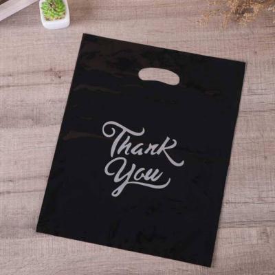 China Recyclable Custom Bolsa Logo Handled Style And Handle Material HDPE Die Cut Plastico Die Cut Bag for sale