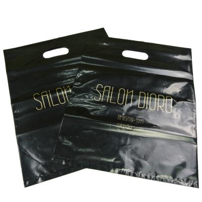 China Die Cut Eco - Friendly Plastic Shopping Bags To Handle Design Die Cut LDPE / Bag HDPE Die Cut Shopping Bag for sale