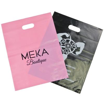 China Lowest Price Eco-friendly Die Cut Shopping Bags HDPE Die Cut Plastic Shopping Bag Plastic for sale