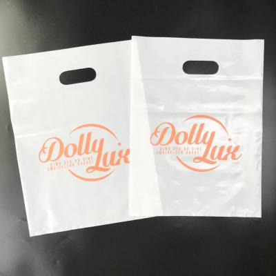 China Logo Design Recyclable HDPE LDPE Handle Custom Printed Plastic Bag Die Cut Shopping Bag For Clothes for sale