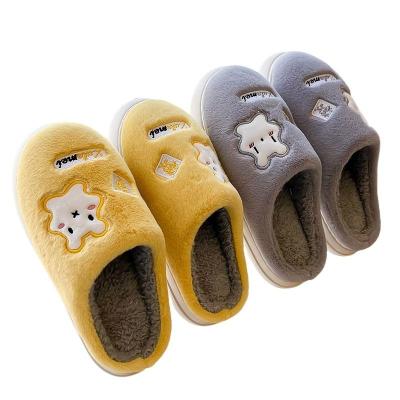 China Damping Wool Cloth Slippers Winter Warm Couples Cotton Indoor Thickened Non-slip Slippers for sale