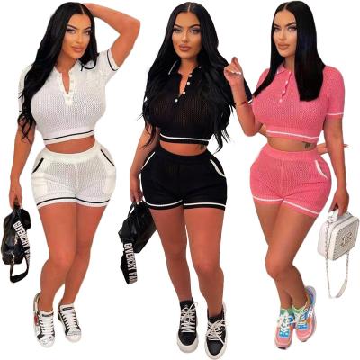 China 2023 new summer QUICK DRY women loose invest top shorts suit casual two piece sets women for sale