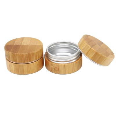 China 10g Face Oil Eco-Environmental Bamboo Cosmetic Jar With Aluminum Inside For Cream for sale